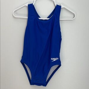 Speedo Baby Girls Blue Racerback One-Piece Swimsuit Snap Closure Size 12 Months